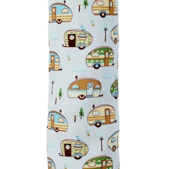 Hanging Retro Camper Plastic Bag Dispenser Blue 5" dia. X 22"H. Polyester Cotton - Picture 2 of 4